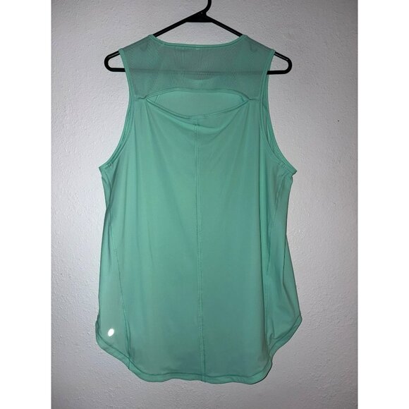 Lululemon Mint Green Mesh Back Vent Tank Top - High-Low Hem Size 10 - Picture 2 of 5
